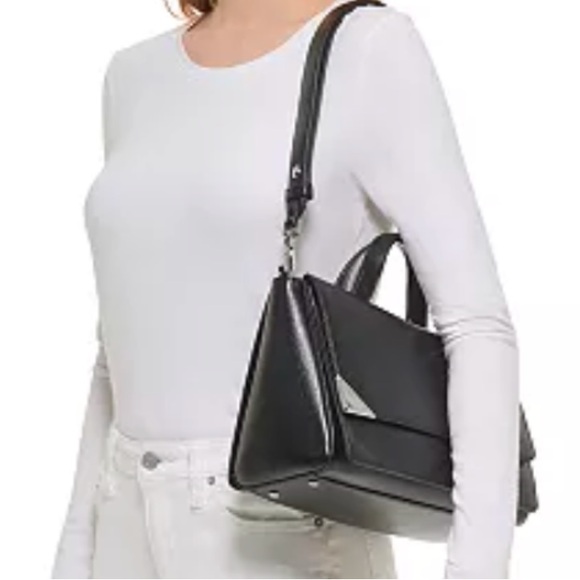 Calvin Klein Basalt Asymmetric Triple Compartment Convertible Satchel - Picture 2 of 15